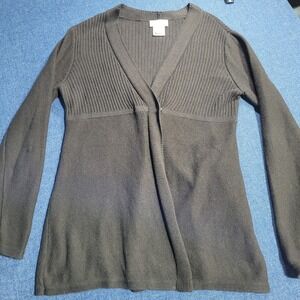 Talbots Petites Brown Knit Cardigan Sweater V Neck Button Front Size M